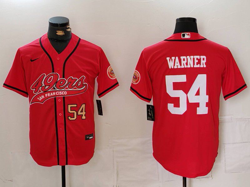 Men San Francisco 49ers 54 Warner Red Joint Name 2024 Nike Limited NFL Jersey style 2